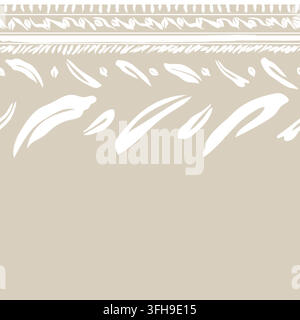 Feather Leaf striped seamless Border pattern design for fashion and home textiles, graphics and background Stock Vector