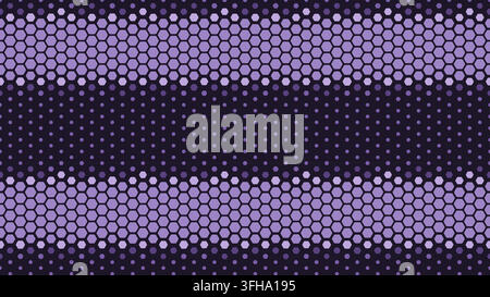 Seamless technology hexagon halftone background in purple Stock Vector