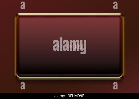Luxurious Golden Frame on Dark Red Gradient Background. This elegant vector design is ideal for premium banners and displays. Vector illustration. Stock Vector