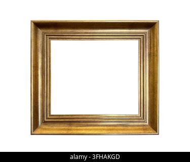 Antique gilded picture frame isolated on white background with clipping path Stock Photo