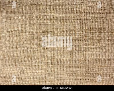 Natural Beige Linen Fabric with Fine Woven Texture Background Stock Photo