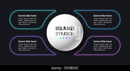 Infographic template with 4 options or steps. Can be used for workflow layout, banner, diagram, webdesign. Vector illustration Stock Vector