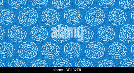 Seamless blue abstract pattern rosette circles Stock Vector