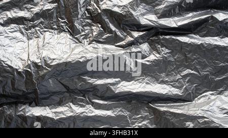 Black Plastic Trash Bag Texture Abstract Wrinkled Surface Stock Photo