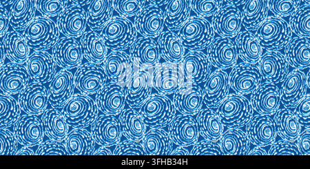Seamless dark blue abstract pattern spiral circles Stock Vector