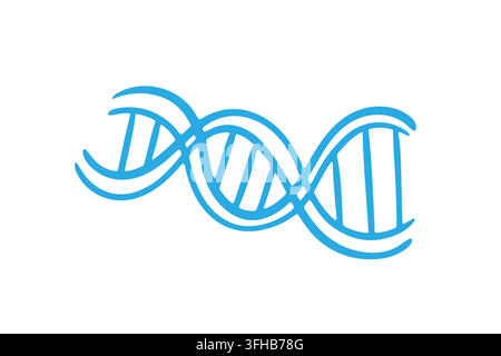 Minimal DNA helix icon in outline style isolated Stock Vector