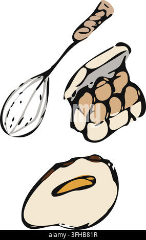 Hand Drawn Baking Ingredients And Tools Stock Vector