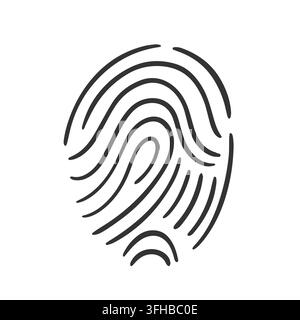 Fingerprint icon for biometrics identity security Stock Vector