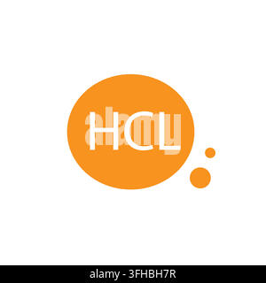Minimal Hydrochloric acid icon flat circle style Stock Vector