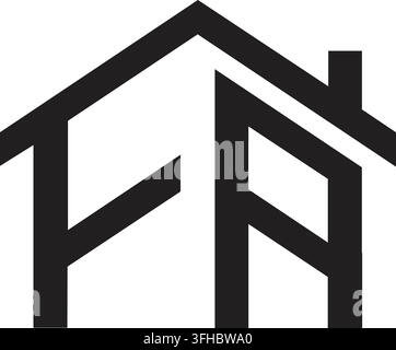 Letter FA house real estate logo template for property development and construction Stock Vector
