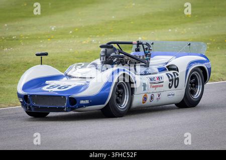 John Spiers in the 1966 McLaren-Chevrolet M1B during the Bruce McLaren Trophy race at the 2026 83rd Goodwood Members Meeting, Sussex, UK. Stock Photo
