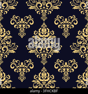 Damask seamless floral pattern. Vintage vector wallpaper. Stock Vector