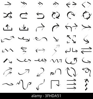 Decorative black arrow vector collection set icons Stock Vector