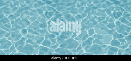 Pool water ripples with sunlight caustics in this vector background illustration featuring layered turquoise and blue tones, ideal for summer vacation Stock Vector