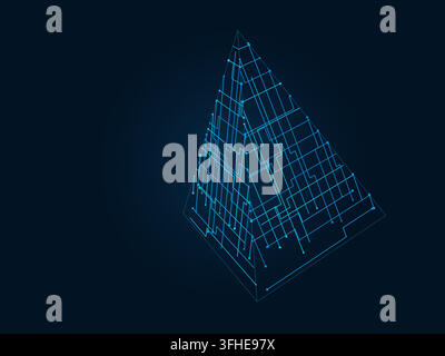Wire Pyramid vector background with minimal abstract composition for microstock and commercial design projects. Stock Vector