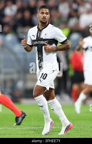 Ludovic BLAS of Stade Rennais FC and Boulaye DIA of Rennes celebrate ...
