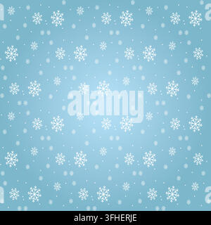 Winter snowflake seamless pattern on blue background Stock Vector