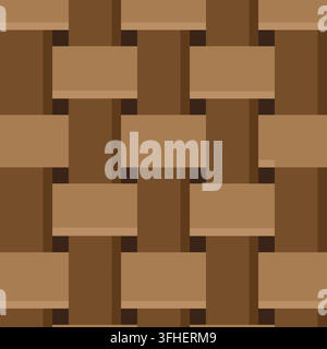 Seamless brown wooden woven texture pattern Stock Vector