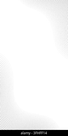 black vertical Halftone particles dots on margin of white background vector pattern Stock Vector