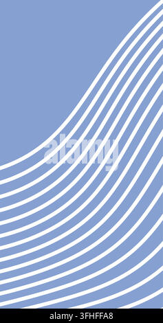 white wavy waving billowy and undulating squiggle lines Curvy  parallel stripes on blue background Stock Vector