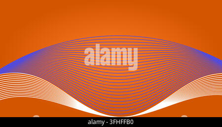 Abstract wavy lines on an orange background Vector illustration design Stock Vector