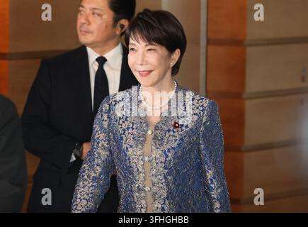 Tokyo, Japan. 17th Sep, 2026. Japanese Prime Minister Sanae Takaichi leaves her official residence to the Imperial Palace as she attends the certification ceremony of the new cabinet members in Tokyo on Thursday, September 17, 2026. Prime Minister Sanae Takaichi reshuffled her cabinet members. (photo by Yoshio Tsunoda/AFLO) Stock Photo