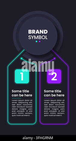 Infographic template with icons and 2 options or steps. Vertical banners. Can be used for workflow layout, diagram, webdesign. Vector illustration Stock Vector