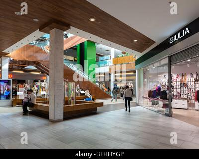 Kyiv, Ukraine - March 13, 2026: Giulia boutique facade in a bright shopping center featuring sleek interiors, people walking, and retail spaces in a b Stock Photo