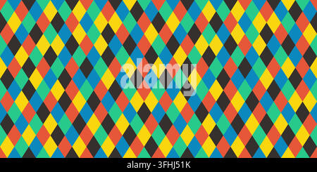 Vintage circus diamond pattern with festive circus flair vector illustration background. Stock Vector
