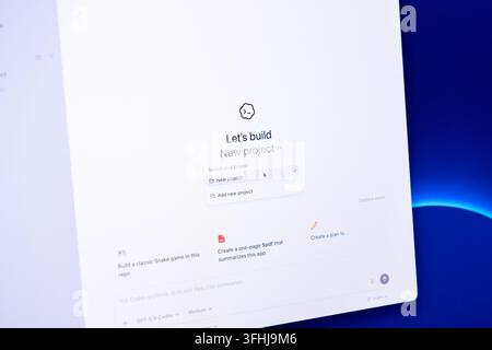 Poznan, Poland - February 24, 2026: An interactive screen showing the OpenAI Codex platform designed for building software applications using modern l Stock Photo