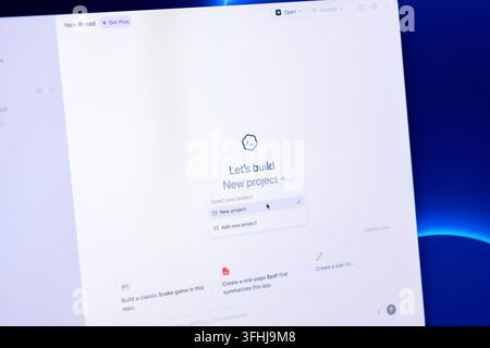 Poznan, Poland - February 24, 2026: An application window shows a workspace for managing programming tasks with an automated codex assistant designed Stock Photo