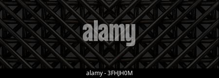 Abstract dark metal grid creating a geometric pattern and texture Stock Photo