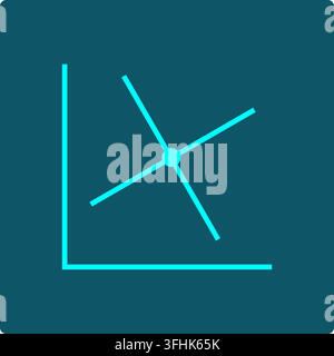 Simultaneous Equations Icon – Two Intersecting Lines with Marked Solution Point Stock Vector