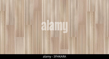 Seamless light wooden floor texture, top view vector background. Natural brown wood planks with grain pattern. Neutral beige parquet surface for interior design, old timber or laminate boards Stock Vector