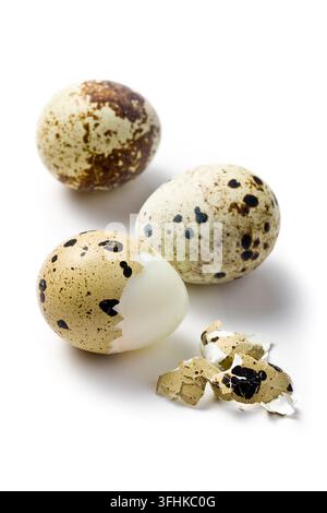 Boiled quail eggs Stock Photo