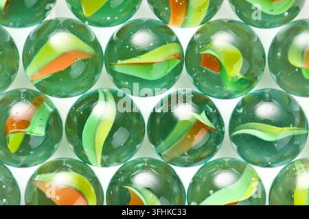 colorful glass marbles on white background Stock Photo