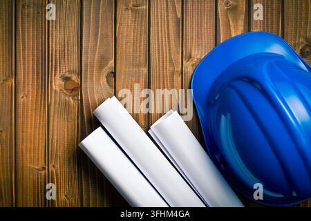 Hard hat with drawings Stock Photo