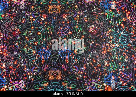 Abstract psychedelic 3d illusion background with lights Stock Photo