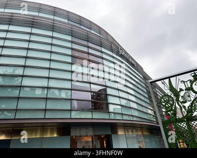 Liverpool, UK - May 16, 2026: Modern John Lewis department store in Liverpool UK featuring curved glass facade and urban commercial exterior. Stock Photo