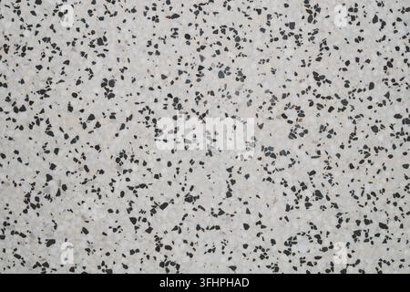 Grey terrazzo texture with dark stone chips Stock Photo