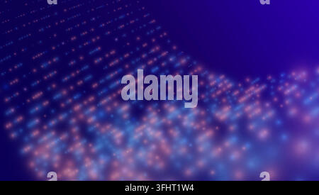Futuristic technology background. Glowing blue and pink particles flowing through digital space. Abstract data wave for innovation, networking, media Stock Vector