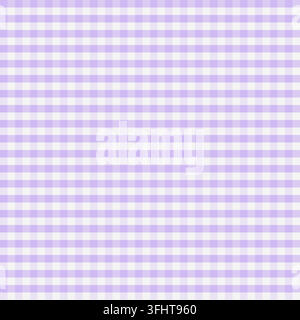 Soft pastel purple gingham checkered pattern with a delicate square grid design, ideal for cute backgrounds, textile prints, stationery, wallpaper and Stock Vector