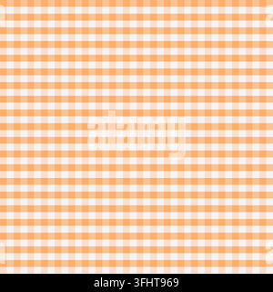 Warm orange gingham checkered pattern featuring a bold square grid design, ideal for cheerful backgrounds, fabric prints, autumn designs, stationery a Stock Vector