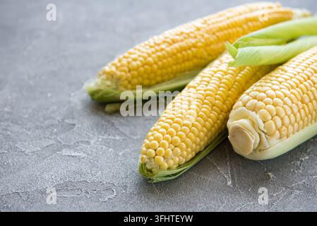 Fresh corn on cobs Stock Photo