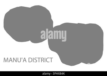 Modern flat vector map of Manu'A District, American Samoa, United States. Detailed district boundary silhouette in grey on a white background. Stock Vector