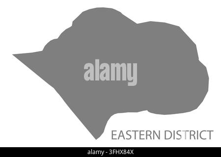 Modern flat vector map of Eastern District, American Samoa, United States. Detailed district boundary silhouette in grey on a white background. Stock Vector