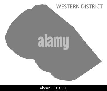 Modern flat vector map of Western District, American Samoa, United States. Detailed district boundary silhouette in grey on a white background. Stock Vector