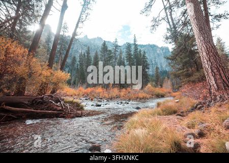 Beautiful fall season in Yosemite National Park, California, USA Stock ...