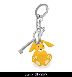 3D Isometric Flat  Illustration of Key Sets Collection, Keys with Accessories. Item 1 Stock Photo