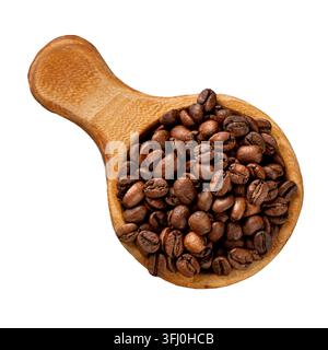 Coffee beans in wooden scoop Stock Photo